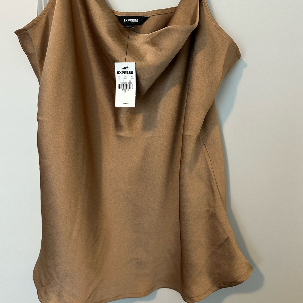 Express Camel Sleeveless Blouse